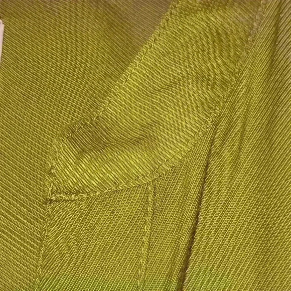 Chicos Safari Inspired Camp Shirt Olive Green 100% Viscose SZ 3 - Picture 12 of 13